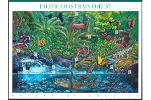 Pacific Coast Rain Forest (Nature of America), Full Sheet of 10 x 33-Cent Postage Stamps, USA 2000, Scott 3378