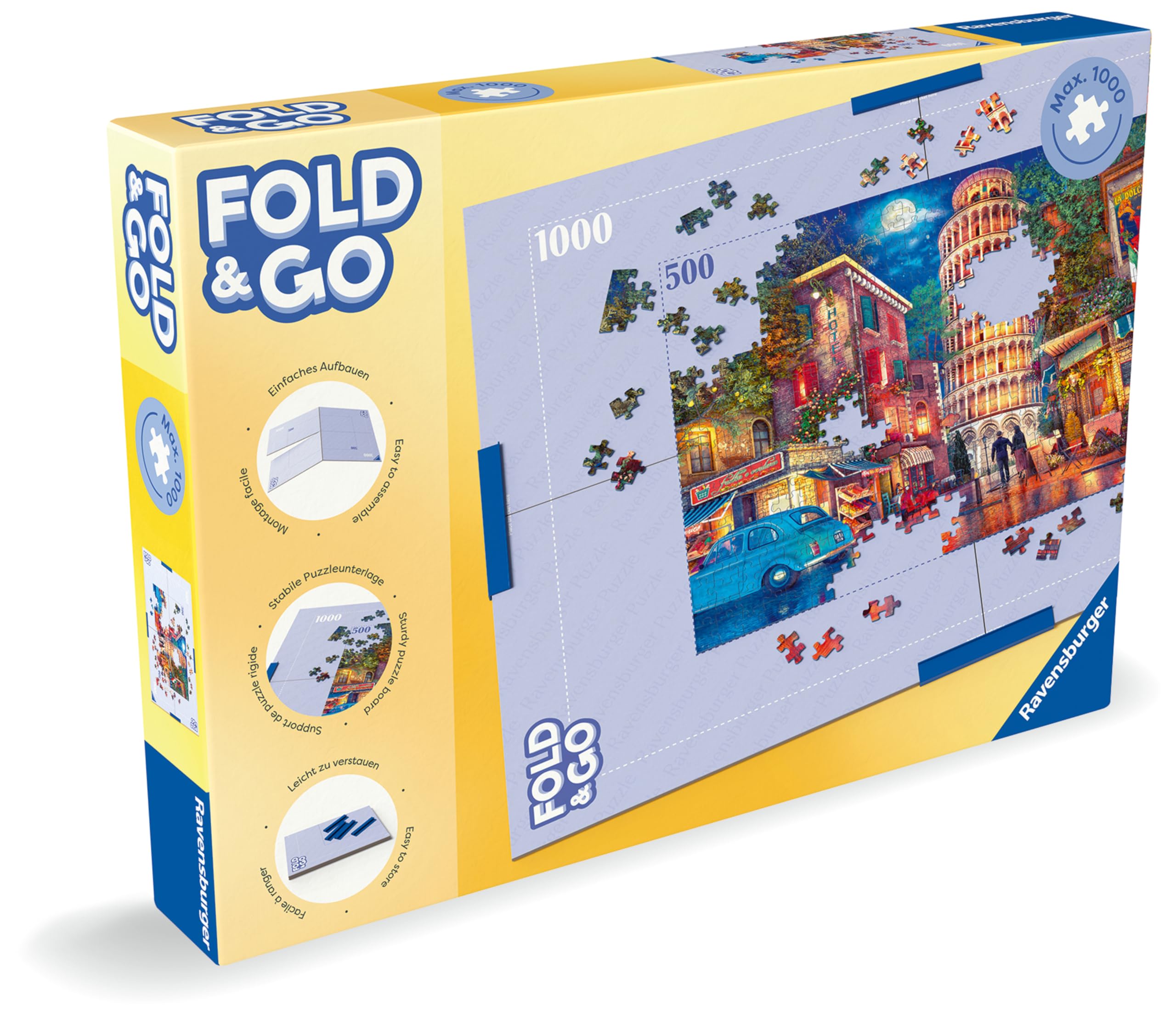 Ravensburger Jigsaw Puzzle Board - Portable Foldable Puzzle Accessory with Storage- For 500 & 1000 Piece Puzzles