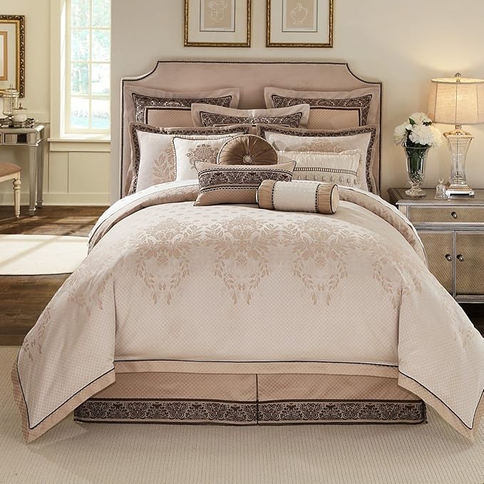 Waterford Aileen Queen Comforter Aileen (Cream/Taupe/Brown) Amazon.ca
