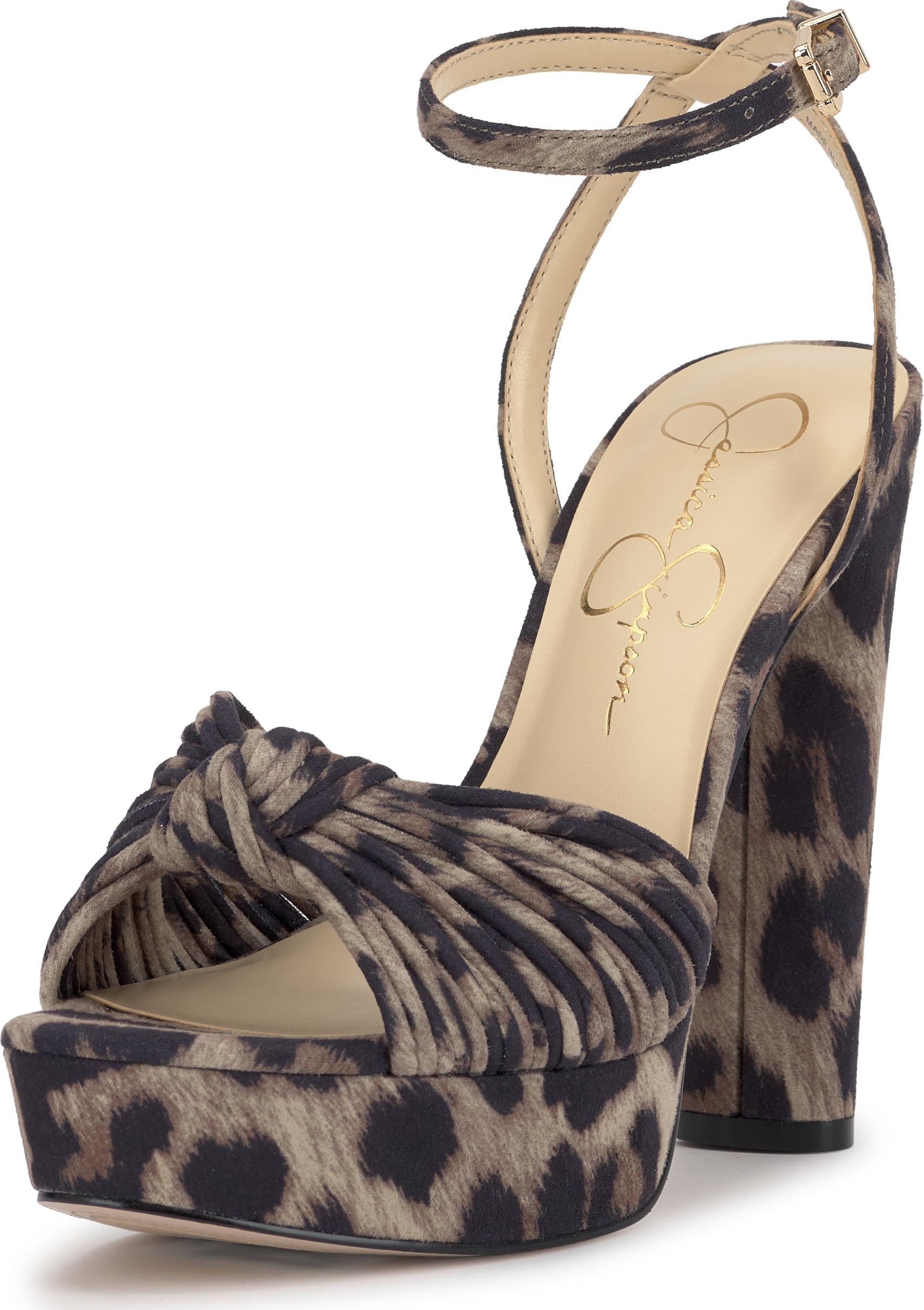Jessica Simpson Womens Immie Platform Sandal with Ankle Strap, Safari Combo, 9.5 Image