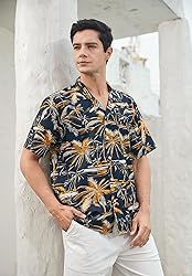 Mens Hawaiian Shirts Short Sleeve Casual Tropical