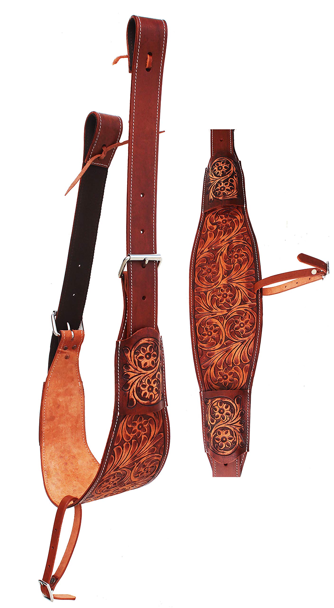Caballo Western Floral Tooled cuero trasero flanco trasero silla Cinch Billets 9772AT