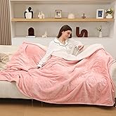 CHIOKY Electric Throw Blanket, Heated Blanket Flannel Sherpa with 4 Hours Auto Off & 5 Heating Levels, Washable Heating Throw with Overheat Protection for Home Use, Ideal Gift, 50"x60", Candy Pink