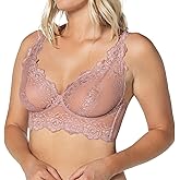 Leonisa Milan Lace Bralettes for Women Sheer Bra Bustier Bralette with Underwire