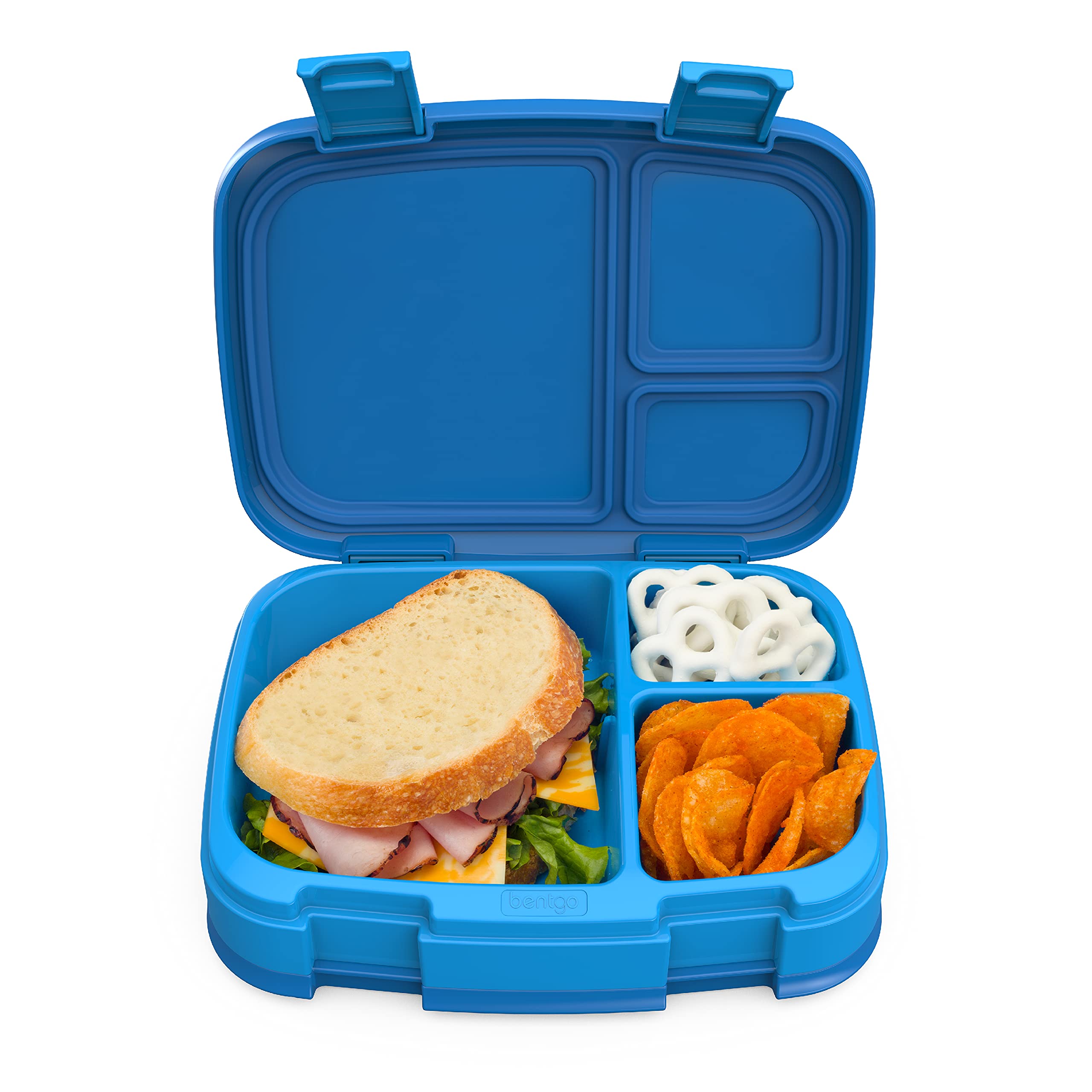 Photo 1 of Bentgo Fresh – Leak-Proof, Versatile 4-Compartment Bento-Style Lunch Box with Removable Divider, Portion-Controlled Meals for Teens and Adults On-The-Go – BPA-Free, Food-Safe Materials (Blue)