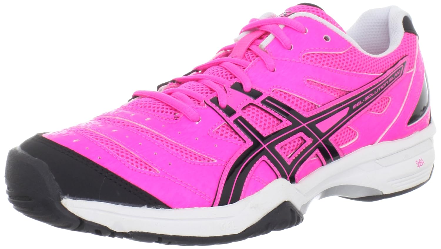 Asics E364N Women's GELSOLUTION SLAM Tennis Shoes, Pink Glo/Black, 9