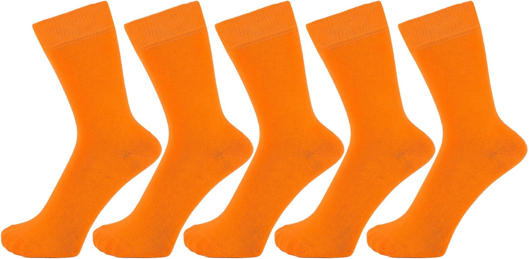 ZAKIRAFinest Combed Cotton Dress Socks in Plain Vivid Colours for Men, Women - 5 Pack