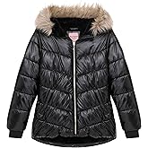 Juicy Couture Girls Coat, Faux Fur Hooded Winter Jacket, Warm Padded Parka Hoodie, Kids Heavyweight Winter Coat