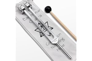93.96Hz Schumann Weighted Tuning Fork with Earth Star Engram - Carry Bag and Striker - Sound Healing Instruments and Biofield