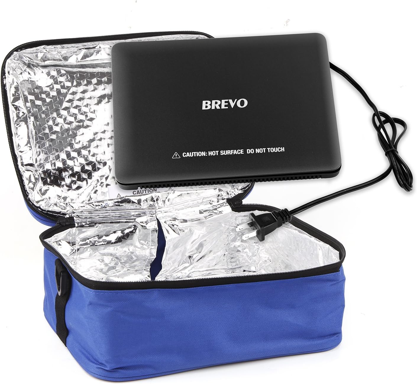 BREVO Portable Electric Convection Oven 75W Slow Cooker for Prepared Meals Reheat & Fresh Food Cooking, Up to 9"x 7"x 3" Container