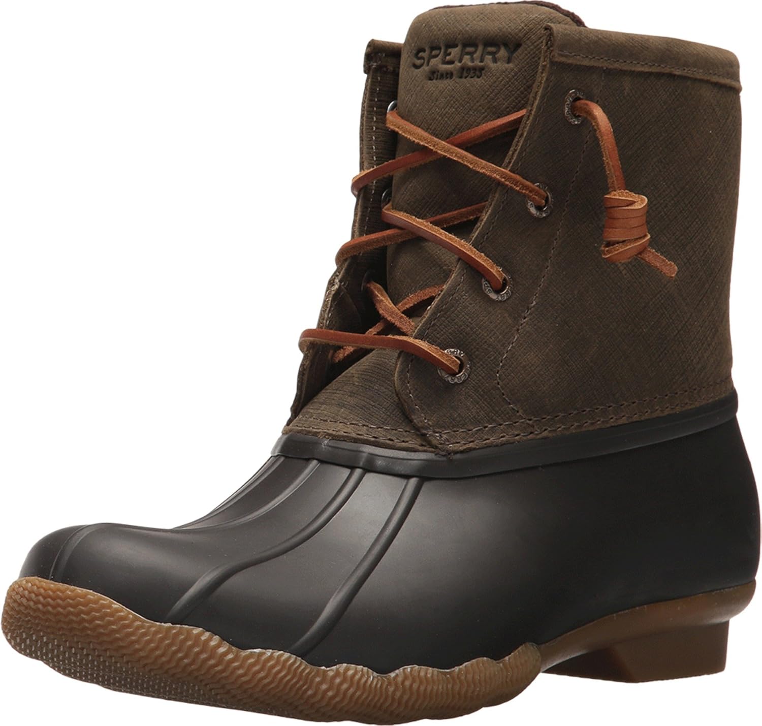 Sperry Top-Sider Saltwater Duck Boot Women 9.5 Brown/Olive: Amazon.co