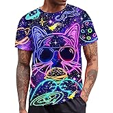 RAISEVERN Mens T-Shirts Cool Novelty Crewneck Short Sleeve Funny Graphic Top Casual Tees for Women
