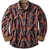 CQR Men's 100% All Cotton Button Down Flannel Shirts, Long Sleeve Brushed Warm Soft Casual Outdoor Plaid Shirt