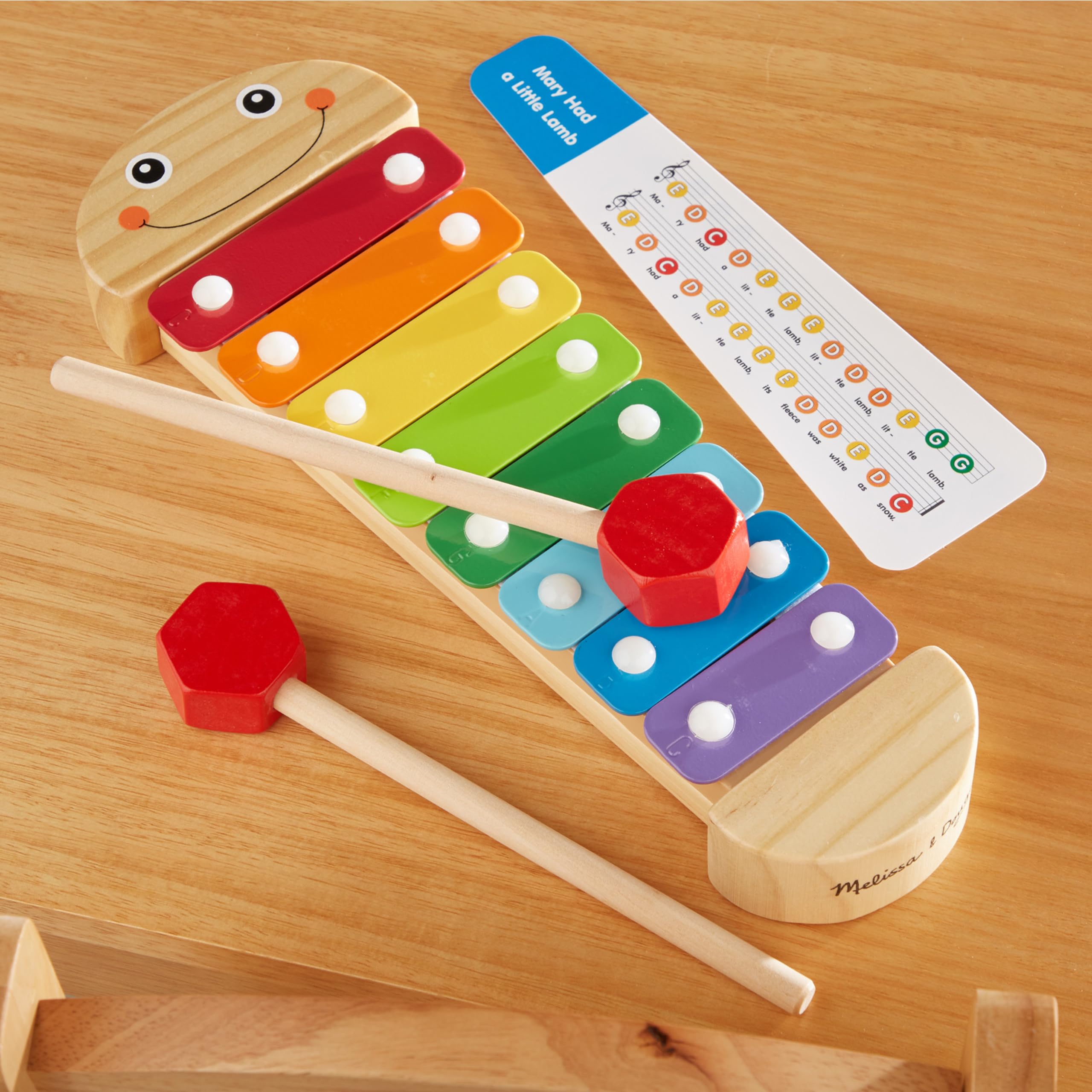 Melissa & Doug Caterpillar Xylophone Musical Toy with Wooden Mallets 15.25