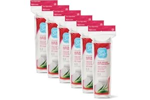 MEDLINE Simply Soft Aloe Infused Premium Cotton Rounds, 80 count (Pack of 6), Hydrating Aloe Vera, 100% Pure cotton, absorbent cotton pads, Moisturizes and soothes sensitive skin, Hypoallergenic