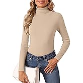 OUKODS Women's Turtleneck Long Sleeve Shirts Fall Fashion Basic Thermal Underwear Tops Winter Clothes 2025