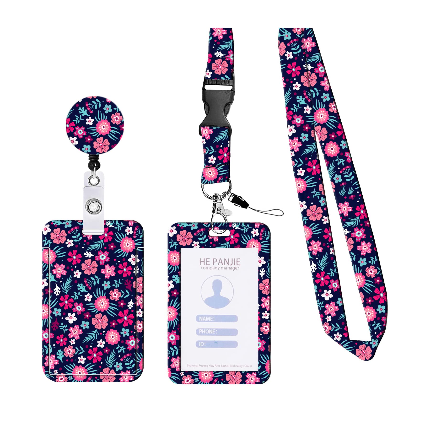 1 Pcs Id Card Holders, Retractable LanyardCard, Plastic Card Holder for Lanyard, Lanyard Card Holder, Funky Lanyards Used for Id Card Key Tickets, Office School Supplies, Purple