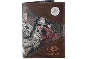 ZEP-PRO Men's Mossy Oak Nylon and Leather Trifold Concho Wallet