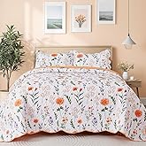 EVENHUG Floral Quilts Set Queen Size 3 Piece Bedding Set Reversible Bedspread with 2 Pillow Shams Coverlet Lightweight Soft Bed Cover for All Season(106"X96")