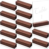 12 Pieces Wood Place Holders Wood Sign Table Number Stands Name Card Holder for Wedding Party Events Decoration(Acrylic 4.6x1.1x1 Inch,Walnut)