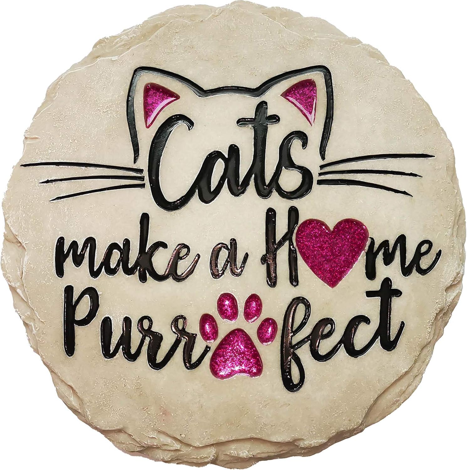 Hardscaping Materials - Spoontiques - Garden Décor - Cats Make a Home Purrfect Stepping Stone - Decorative Stone for Garden