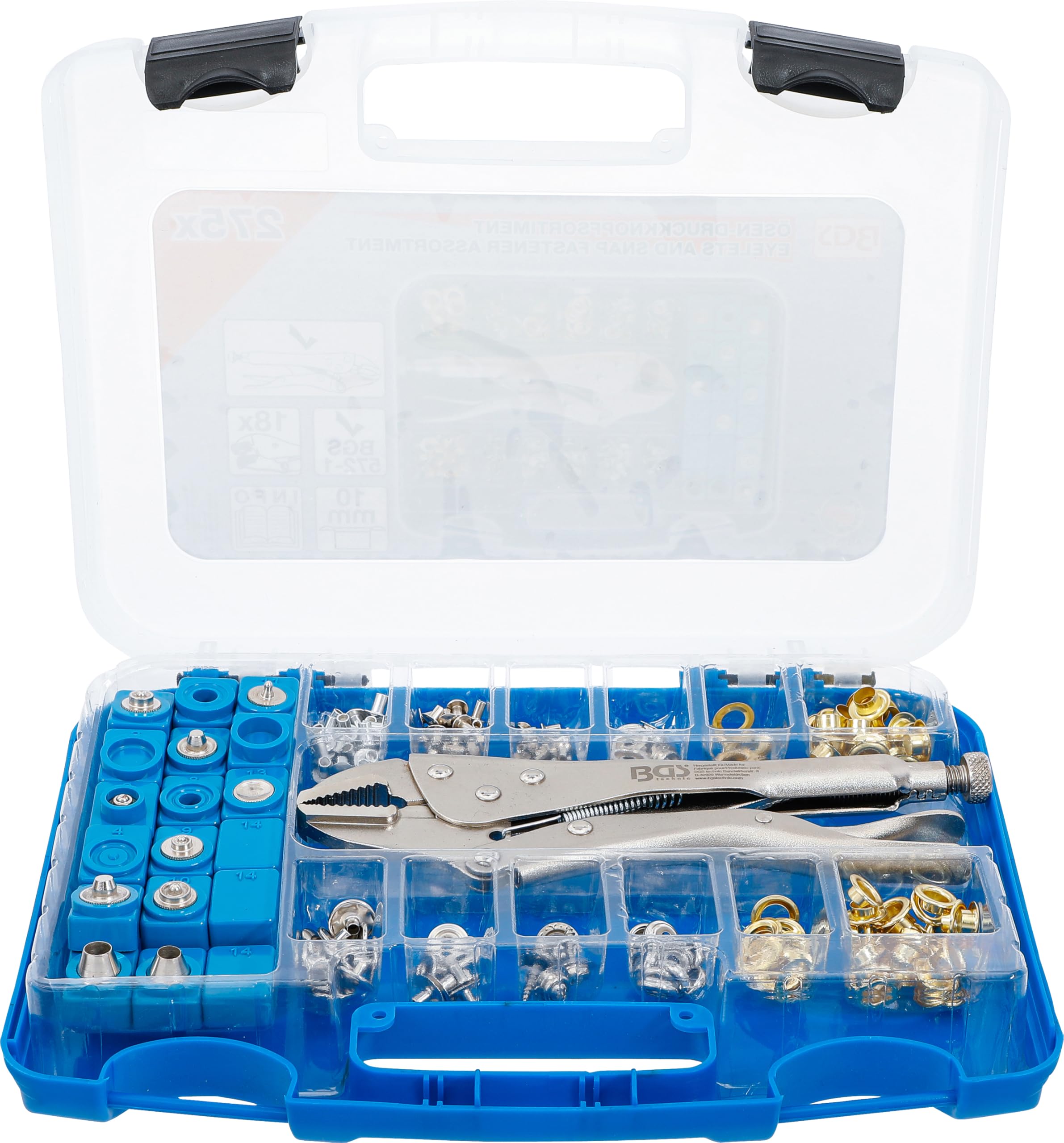 BGS 572 | Eyelet and Snap Fastener Assortment | 275 pcs.