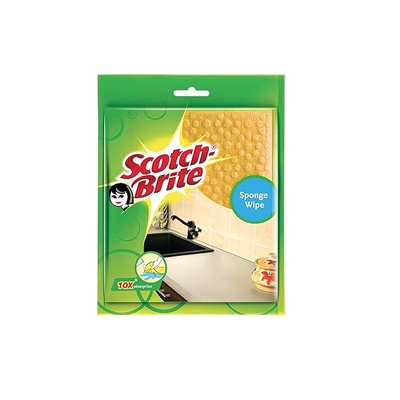 Scotch-Brite Sponge Wipe, Pack of 3 (Color and print May Vary)