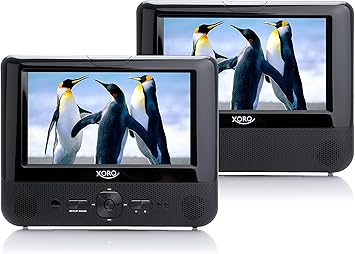 Xoro Hsd 7701 Tragbarer Dvd Player Mit Dual 17 8 Cm 7 Zoll Tft Bildschirmen Usb 2 0 Sd Kartenleser Multirom Mediaplayer Akku Schwarz Amazon De Heimkino Tv Video