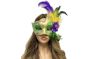STORM BUY] Women Lady Girls Costume Venetian mask Feather Masquerade Mask Halloween Mardi Gras Cosplay Party Masque