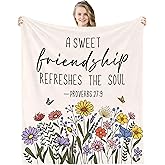 Christian Gifts for Women, Inspirational Christian Friendship Gifts for Women Friends, Religious Birthday Gift for Best Friend, Spiritual Best Friend Blanket, Cozy Warm Throw Blanket 50" X 60‘’