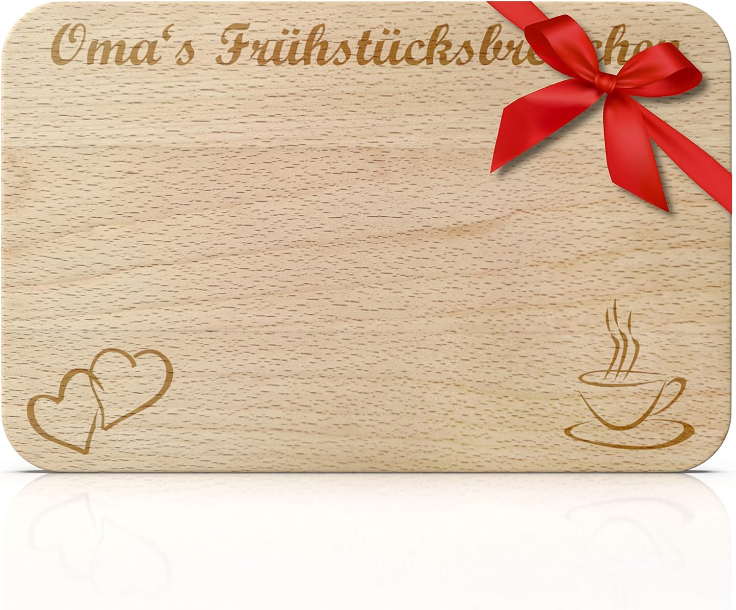 Liebspecht® Hochwertiges Frühstücksbrettchen mit passender Gravur für Oma und Opa Hochwertiges Buchenholz Frühstücksbrett - Geschenkidee für Oma und Opa (Oma)