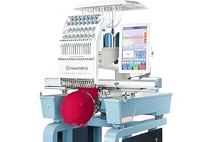 Smartstitch S1501 Plus Beast Embroidery Machine with 15 Needles,24"x16" Large Embroidery Area,1200SPM Max Speed,12" Touch Screen, Wifi available, capable of embroidering on Cap, T-shirt, Flat and more
