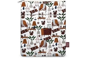 E-WEICHEN 9''x11'' Book Sleeve with Zipper Book Cover for Book Lovers Book Pouch Book Protector Pouch Book Covers for Hardcover Washable Multifunctional Book Sleeves White Furniture