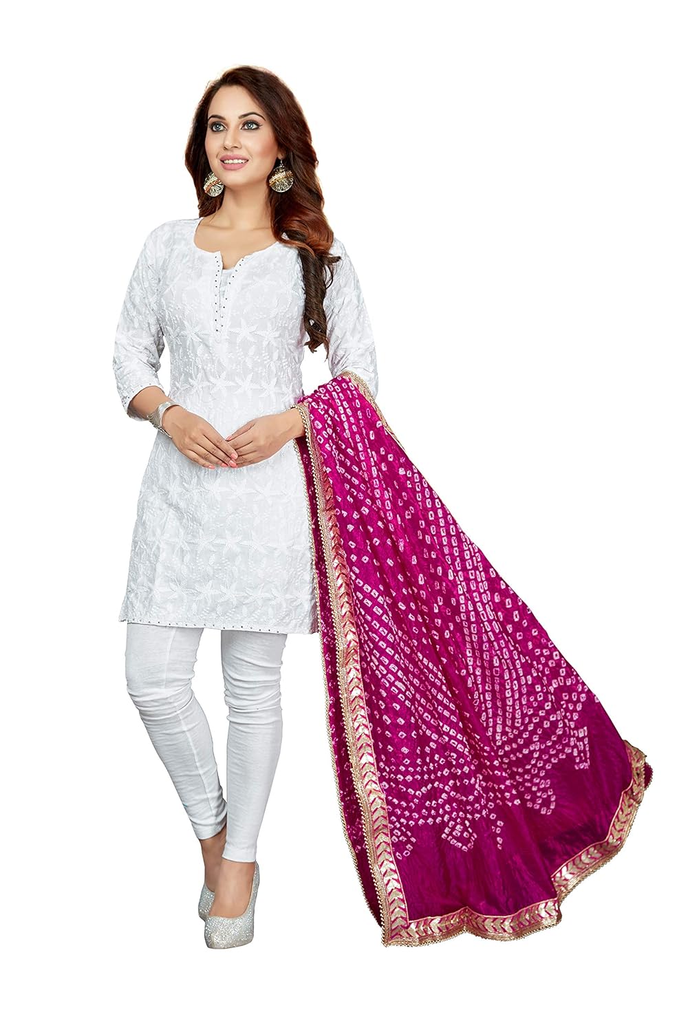 rani saahiba women's art silk bandhani dupatta