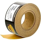 Dura-Gold Premium Gold 220 Grit PSA Longboard Sandpaper, 20 Yard Roll, 2-3/4" Wide, Self Adhesive Stickyback, Woodworking & Automotive Sandpaper Roll, Air File Sand Paper, Auto Sanding Blocks