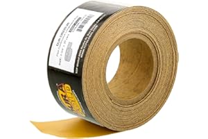 Dura-Gold Premium 220 Grit Gold PSA Longboard Sandpaper 20 Yard Long Continuous Roll, 2-3/4" Wide - Self Adhesive Stickyback Sandpaper for Automotive, Woodworking Air File Sanders, Hand Sanding Blocks