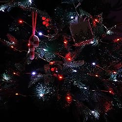 66Ft 200LED Red and White LED Fairy Lights Plug