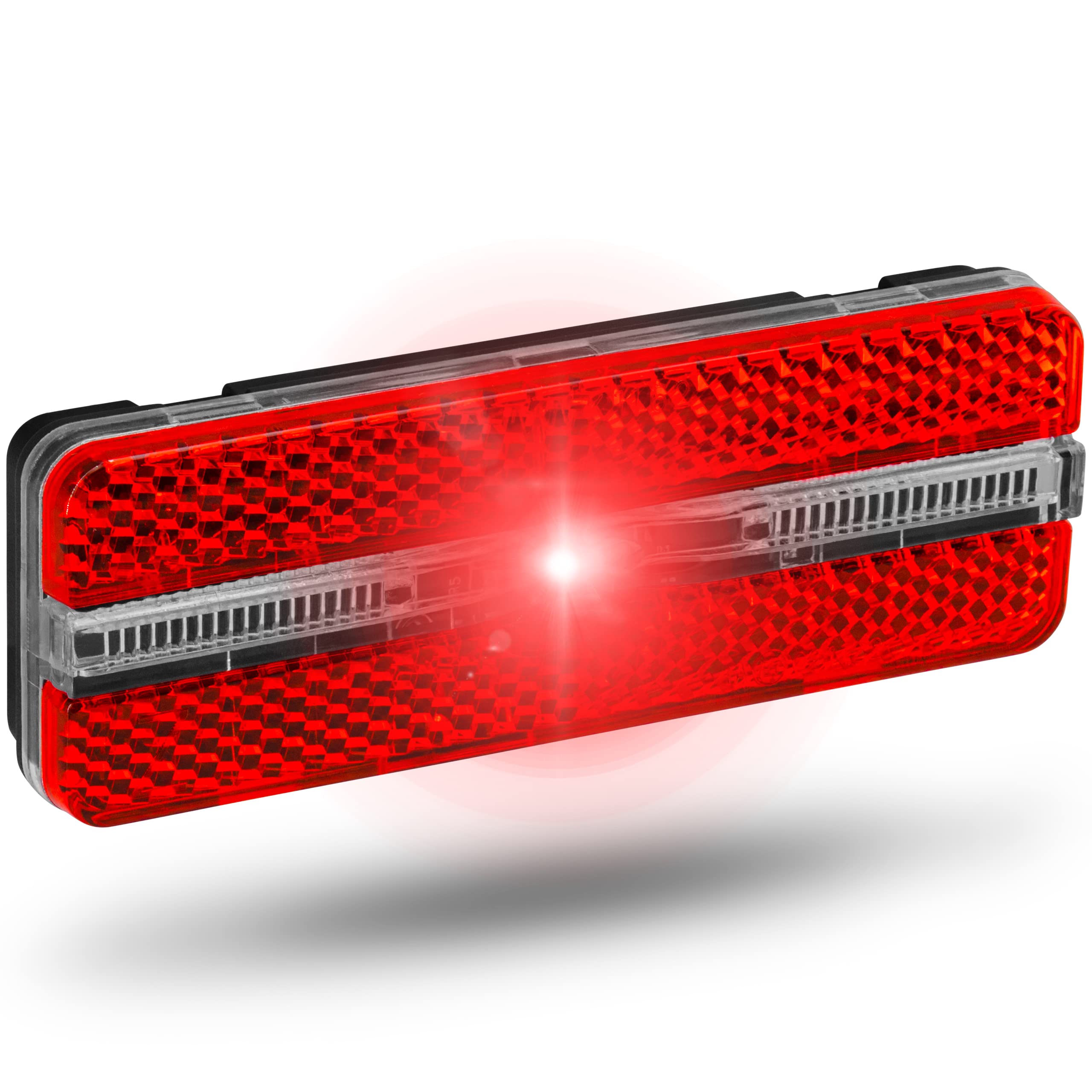 BÜCHEL Dynamo Bicycle Rear Light - StVZO Approved with Parking Light, Sunset Stripe