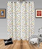 b7 CREATIONS Velvet Knitted 3D Digital Print Curtain for Long Door (7 ft, Multicolour)