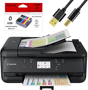 Canon Impresora inalámbrica Pixma de inyección de tinta todo en uno con  escáner, copiadora, impresión móvil, Airprint y Google Cloud + juego  adicional de tinta y cable de impresora : Productos de Oficina - Amazon.com