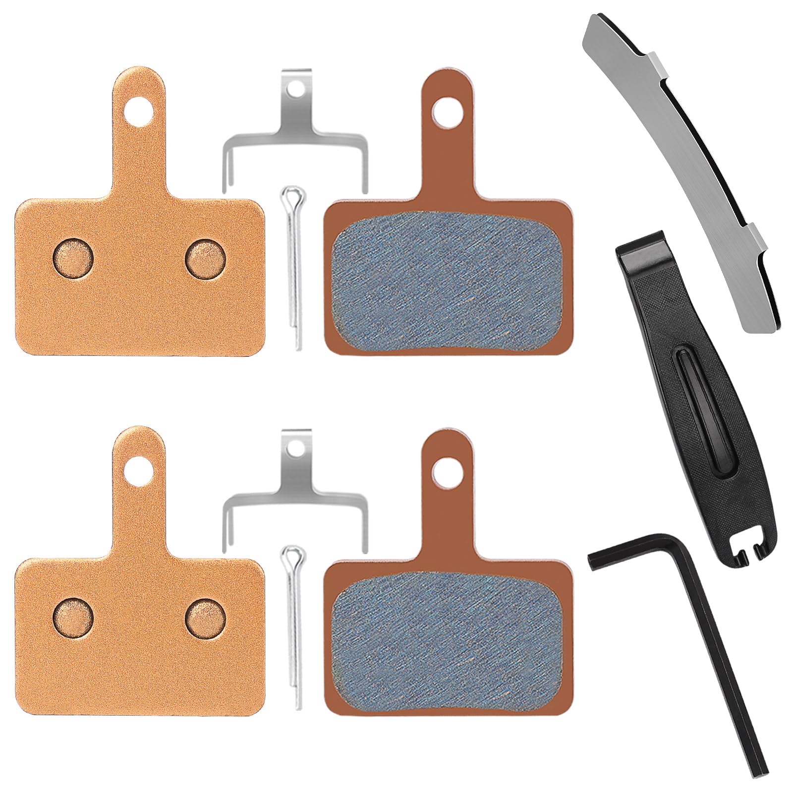 Photo 1 of 2 Pairs Sintered Metal Bike Brake Pads,Compatible for Trp Tektro Shimano Brake Pads MT200 M355 M446 M315 M365 Ebike Scooter Brake Pads Electric Scooter Brake Pads Electric Bike Brake Pads
