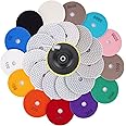15 Packs 4 inch Diamond Polishing Pads with 5/8’’-11 Backer Pad,11 Pcs Wet/Dry Diamond Sanding Pads 50-8000 Grit Pads for Drill Grinder Rock Polisher Granite Marble Stone Concrete Tile Tools (15)