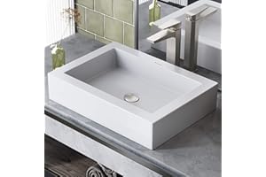 Swiss Madison SM-VS282 Voltaire Wide Rectangle Vessel Sink, Glossy White