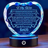 Ghtixsu Gifts for Wife, with Colorful LED Base, I Love You Gifts for Her from Husband, Best Wife Anniversary Birthday Gift Ideas, Motivational Desk Decor, Encouragement, Appreciation Gifts for Women