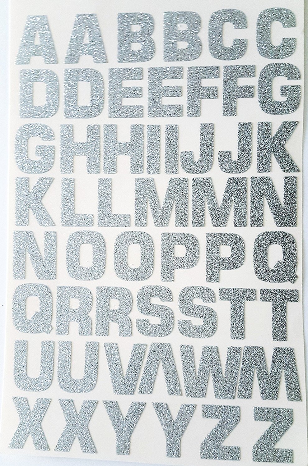 Glitterati 52 SILVER Self Adhesive ALPHABET/LETTER Stickers Amazon.co
