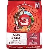 Purina ONE Plus Skin &amp; Coat, Sensitive Stomach Dry Dog Food, 16.5 lb Bag | Made with real salmon, with vitamin E and omega-6 fatty acids to promote skin and coat health, highly digestible formula