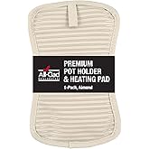 All-Clad Premium Pot Holder & Hot Pad: Heat Resistant to 500 Degrees - 100% Cotton, 10"x6.25" Hot Pad for Kitchen and Barbeque, (1-Pack), Almond