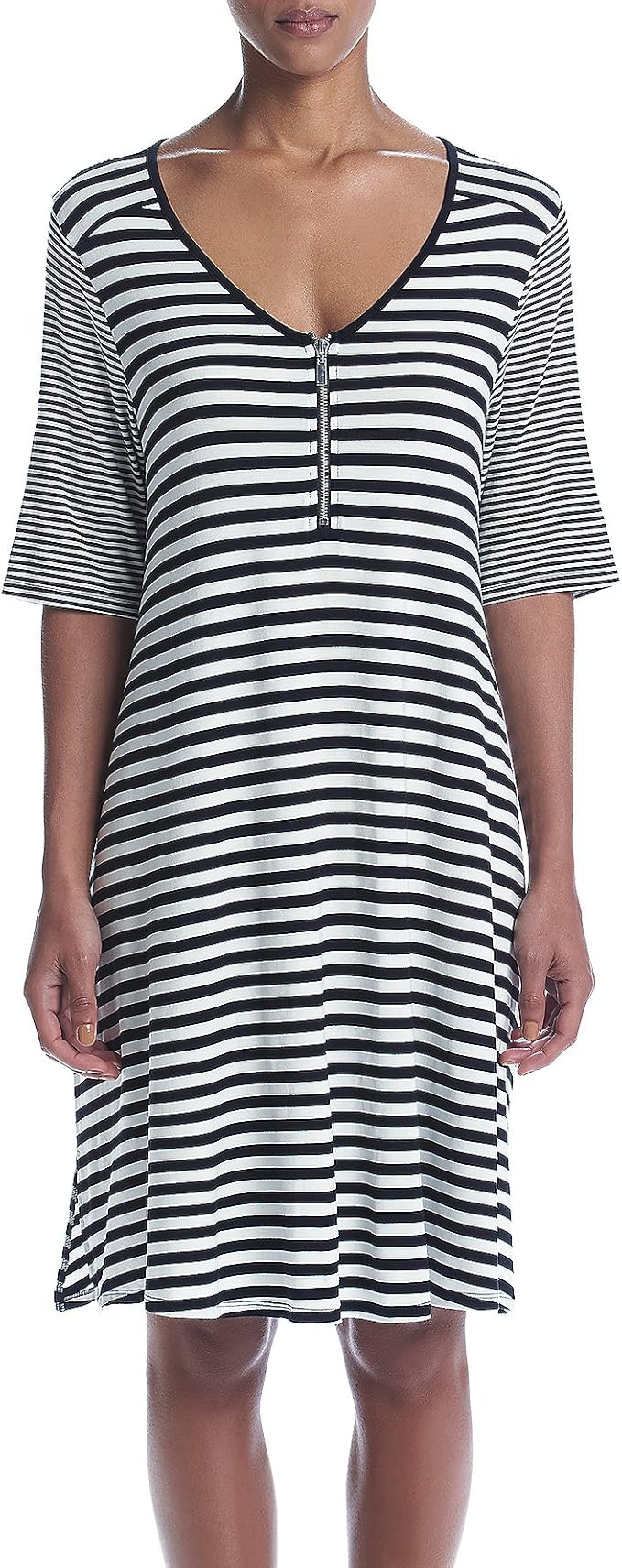 Cable & Gauge Scoop Neck Front Zip Dress at Amazon Women’s Clothing store