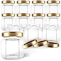 GoJars Hexagon Glass Jars 1.5oz Premium Food-grade. Mini Jars With Lids For Gifts, Wedding Favors, Honey, Jams And More…