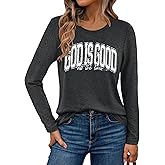 Christian Shirts for Women: Faith Over Fear T Shirt Religious Graphic Tee Bibel Verse Long Sleeve Tops